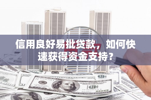建宁信用良好易批贷款，如何快速获得资金支持？