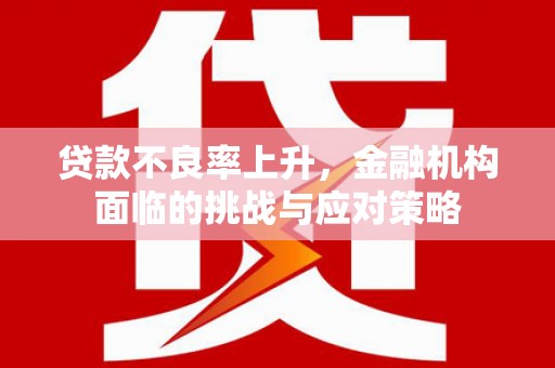 建宁贷款不良率上升，金融机构面临的挑战与应对策略
