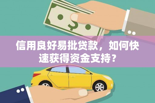 建宁信用良好易批贷款，如何快速获得资金支持？