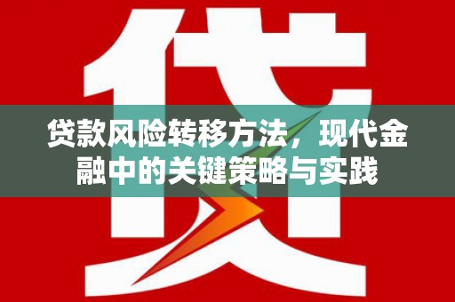 建宁贷款风险转移方法，现代金融中的关键策略与实践