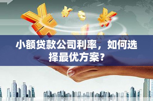 建宁小额贷款公司利率，如何选择最优方案？