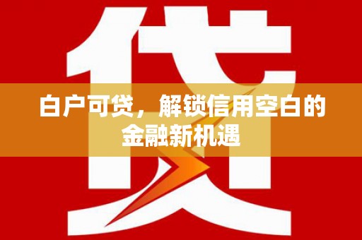 建宁白户可贷，解锁信用空白的金融新机遇