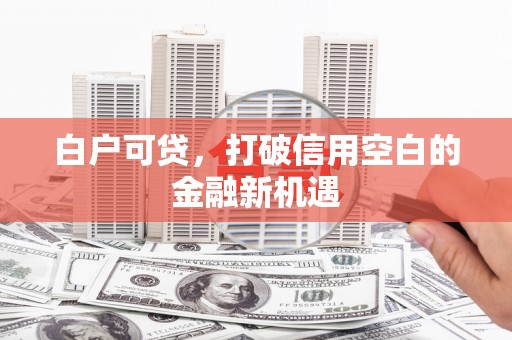 建宁白户可贷，打破信用空白的金融新机遇