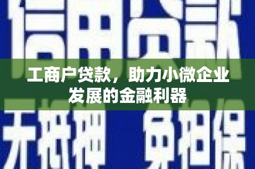 建宁工商户贷款，助力小微企业发展的金融利器