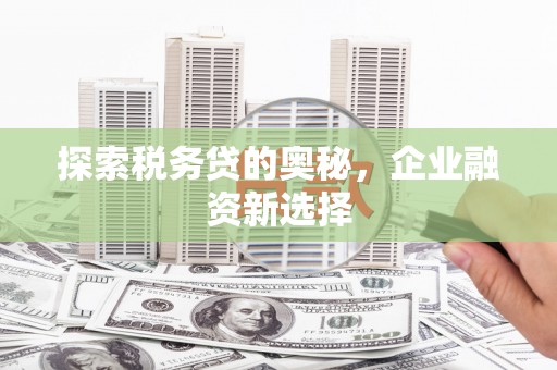 建宁探索税务贷的奥秘，企业融资新选择