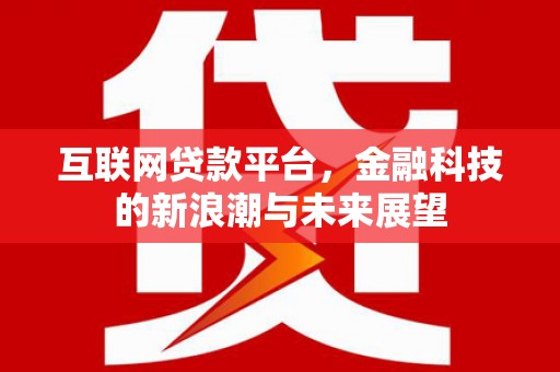 建宁互联网贷款平台，金融科技的新浪潮与未来展望