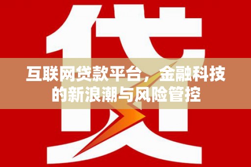 建宁互联网贷款平台，金融科技的新浪潮与风险管控
