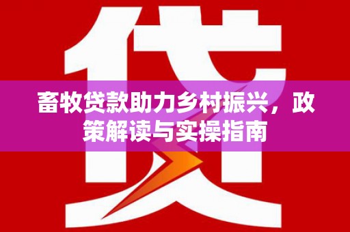 建宁畜牧贷款助力乡村振兴，政策解读与实操指南